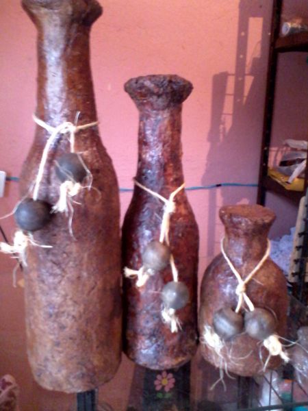 kit garrafas para enfeite